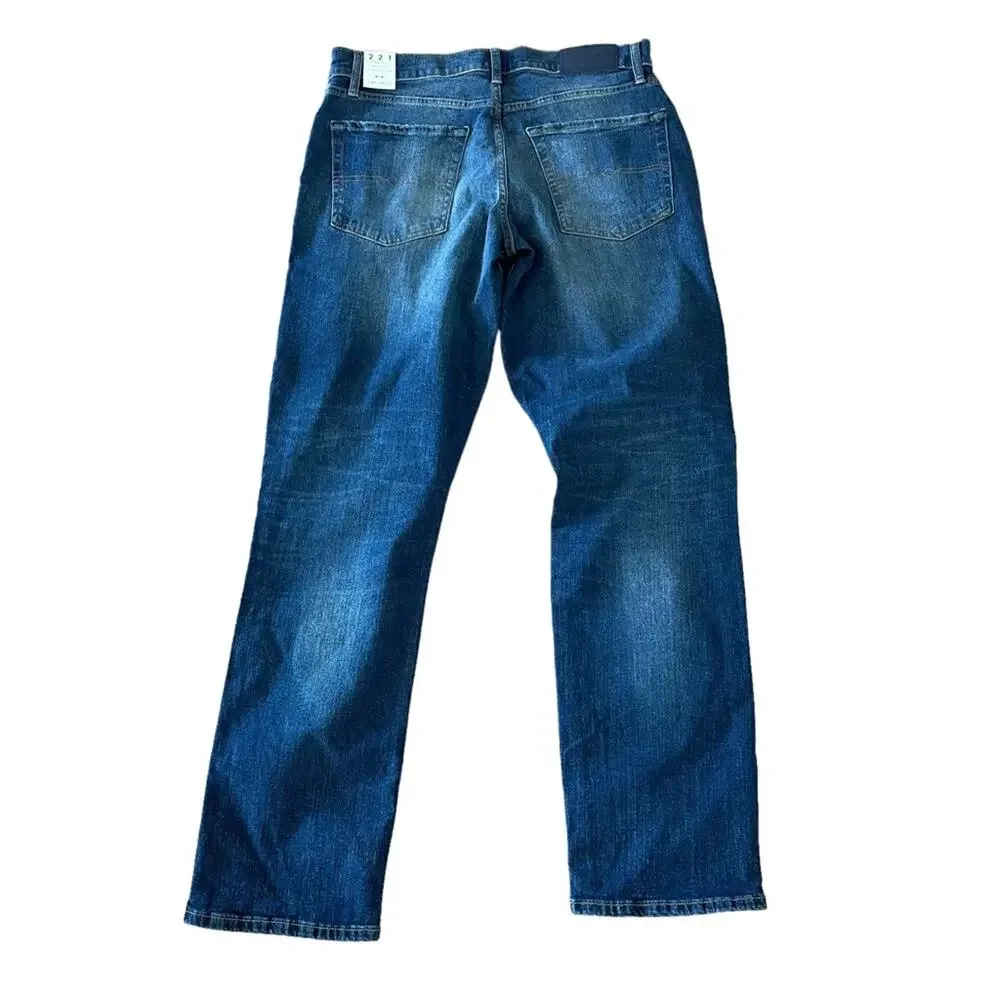 Lucky Brand 221 Classic Straight Leg Dark Wash Distressed Jeans 32x32 NWT